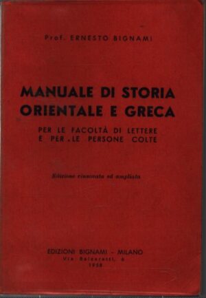MANUALE DI STORIA ORIENTALE E GRECA
