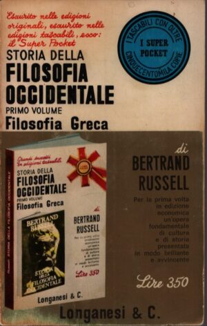 STORIA DELLA FILOSOFIA OCCIDENTALE . PRIMO VOLUME . FILOSOFIA GRECA . N°69