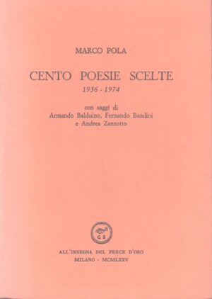 CENTO POESIE SCELTE 1936-1974 . COPIA N. 262
